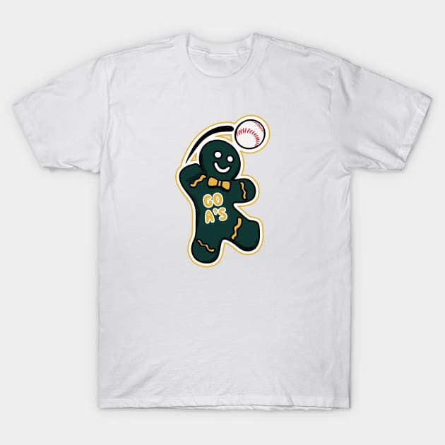 Oakland Athletics Gingerbread Man T-Shirt by Rad Love